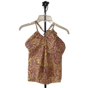 Girls Kenzie Girl Yellow Paisley Print Halter Top